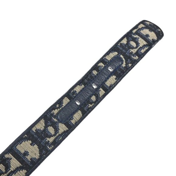 Dior Christian Belt Trotter Logo 65 Navy Canvas Leather main image 11